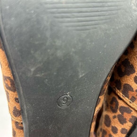 Ann Taylor LOFT Women's Brown Leopard Print Ankle Booties Size 9 Back Zipper - Picture 10 of 13